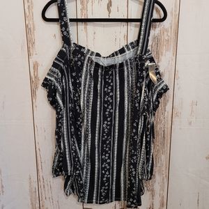 LANE  BRYANT Swing Tee off should Navy & White